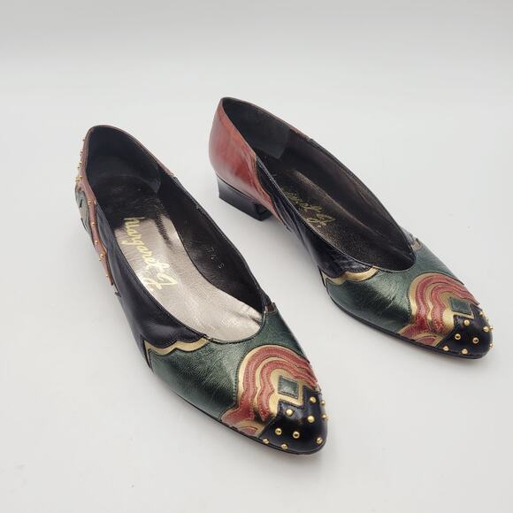 MARGARET JERROLD All Leather Shoes Made In Spain Sz 7.5 S Vintage - Picture 2 of 12